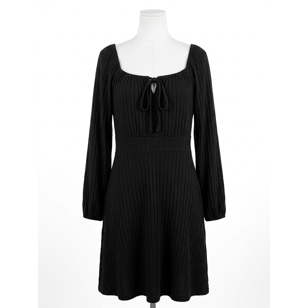 Halara Plus Size Black Stretch Long Sleeve Knit Dress Size 2X NWOT